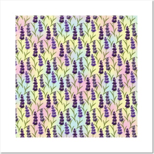 Lavender Flowers Pattern Posters and Art